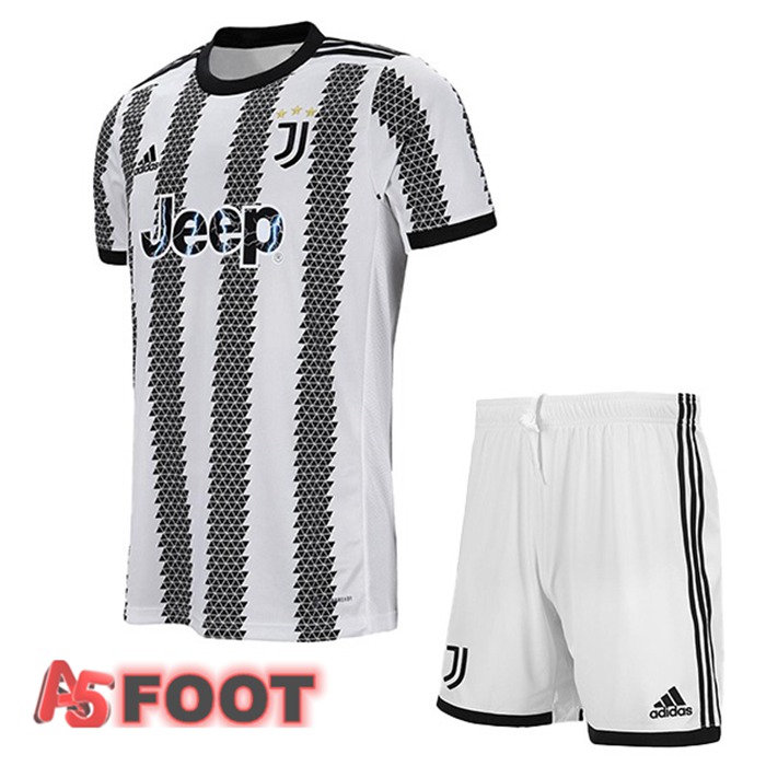 Maillot de Foot Juventus Enfant Domicile Blanc Noir 2022/2023